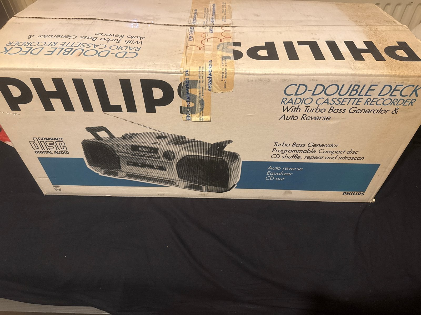 Philips CD-Double Deck Radio Cassette Recorder, Ophalen of Verzenden, Zo goed als nieuw, Radio, Met cd-speler