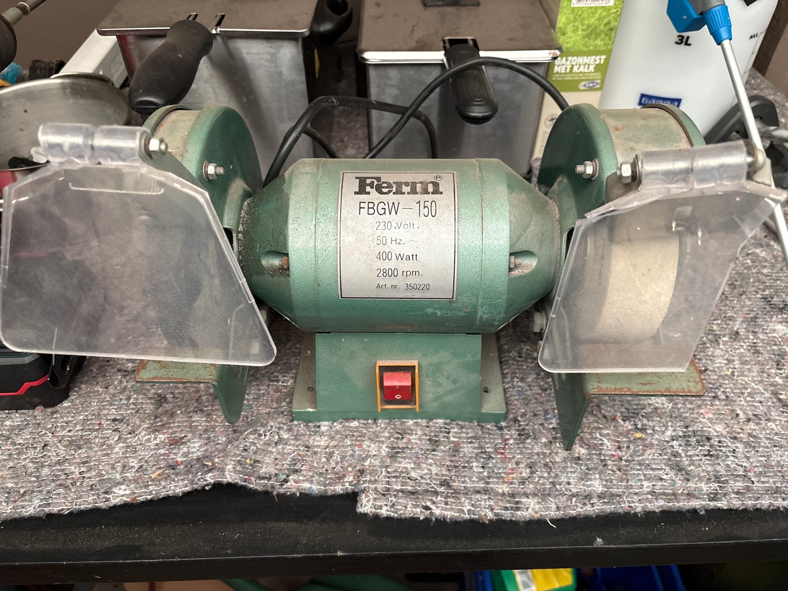 Ferm FBGW-150 Werkbankslijpmachine 400 Watt, Ophalen, Gebruikt, Minder dan 700 watt, Werkbankslijpmachine