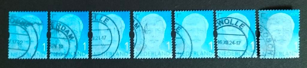 Nederland Willem Alexander 7 verschillende gestempeld, Verzenden, Na 1940, Gestempeld