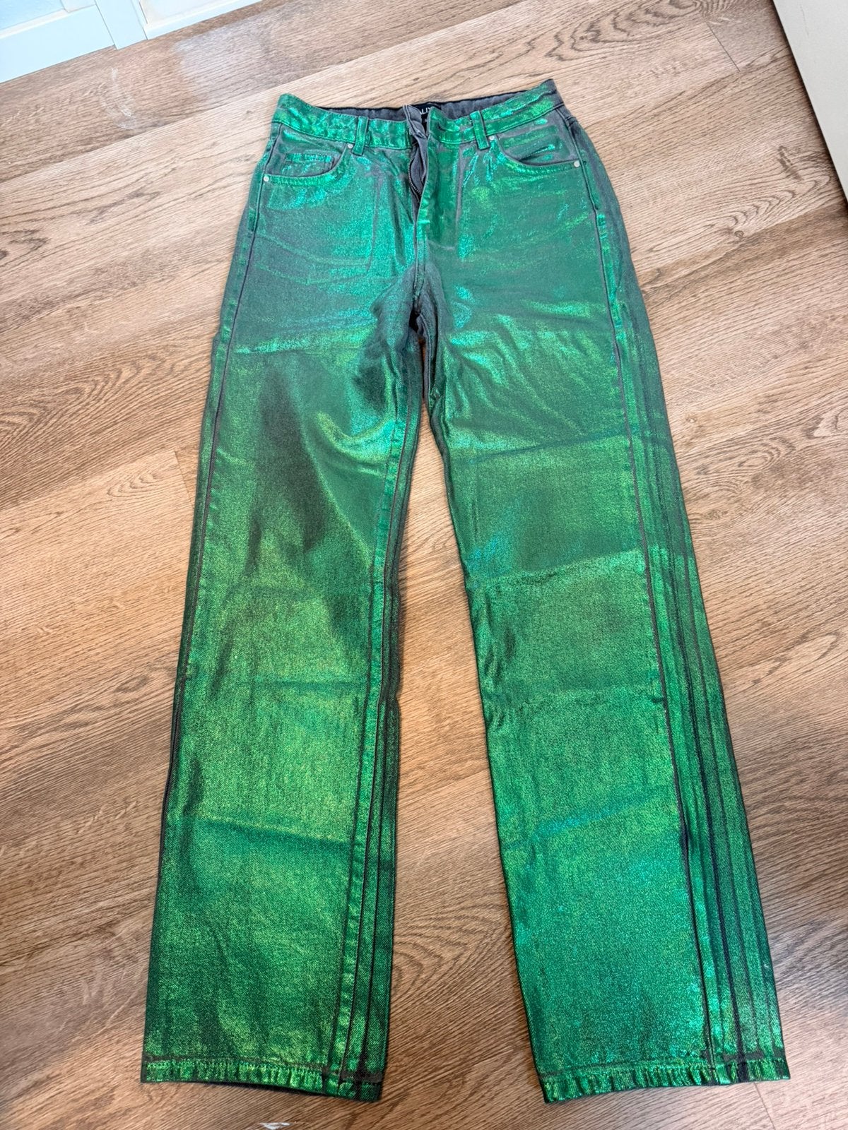 Alix the Label groene spijkerbroek maat S, Kleding | Dames, Ophalen of Verzenden, Zo goed als nieuw, Groen, Lang