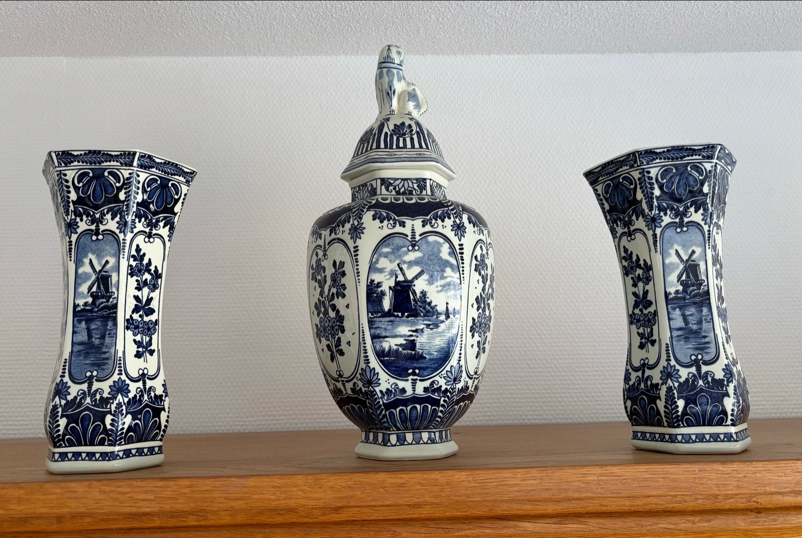 Prachtige 3-delige Delfts Blauwe kaststel – 100% gaaf, Ophalen