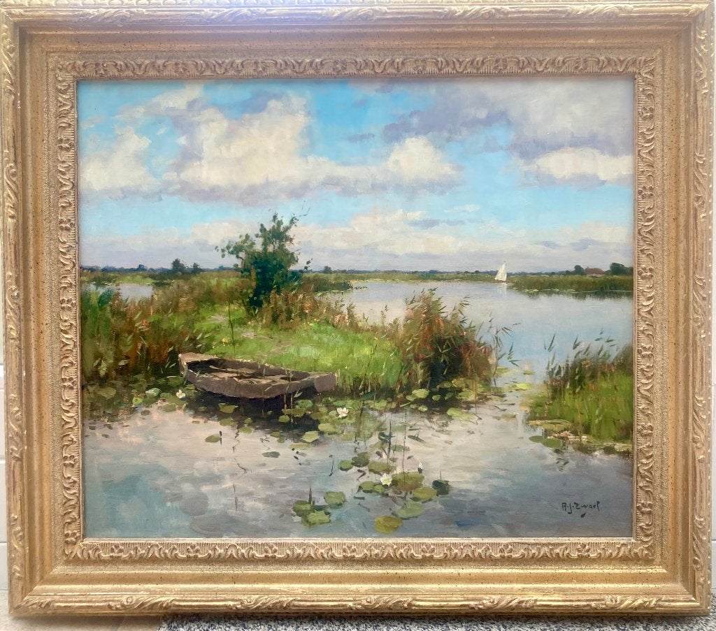 AJ Zwart, Zomer aan de Nieuwkoopse plassen, Ophalen of Verzenden
