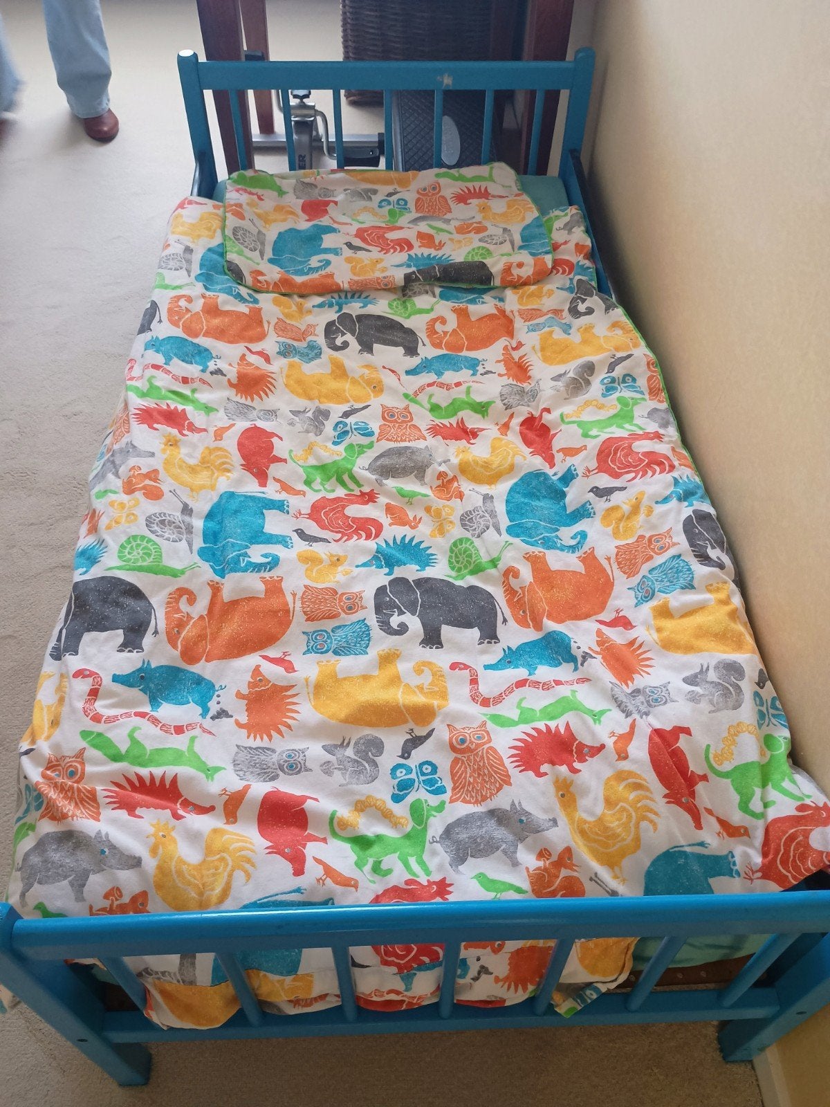 kinderbed met matras en beddengoed, Ophalen, Gebruikt, 70 tot 85 cm, Matras