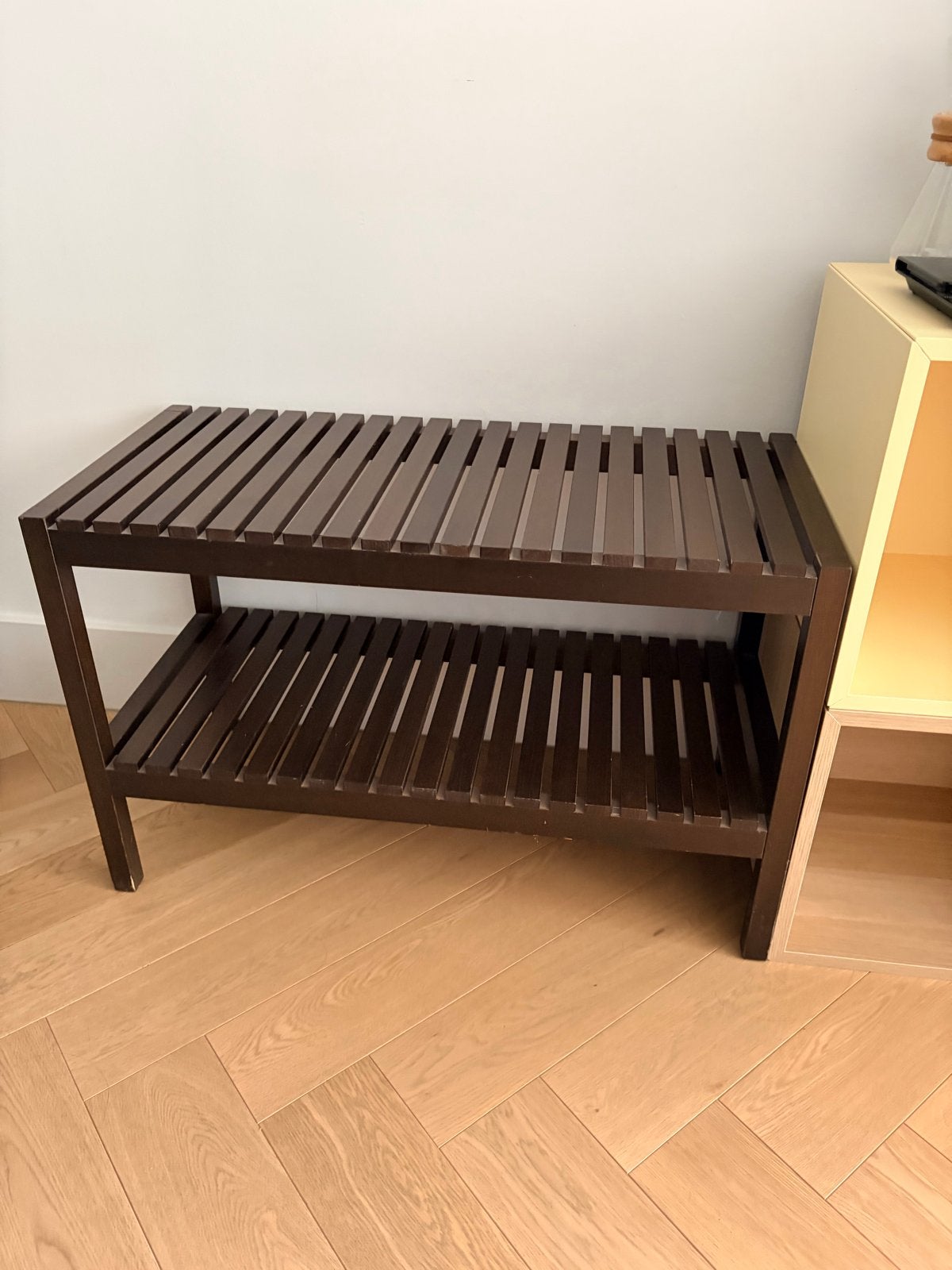 IKEA Ragrund Bamboe Bankje - Donkerbruin, Huis en Inrichting, Ophalen, Gebruikt, Bruin, Hout