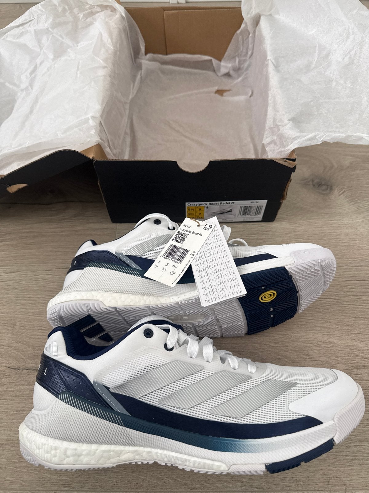Nieuwe Adidas Crazyquick Boost Padel M schoenen Maat: 43 1/3, Ophalen of Verzenden, Nieuw, Padelschoenen