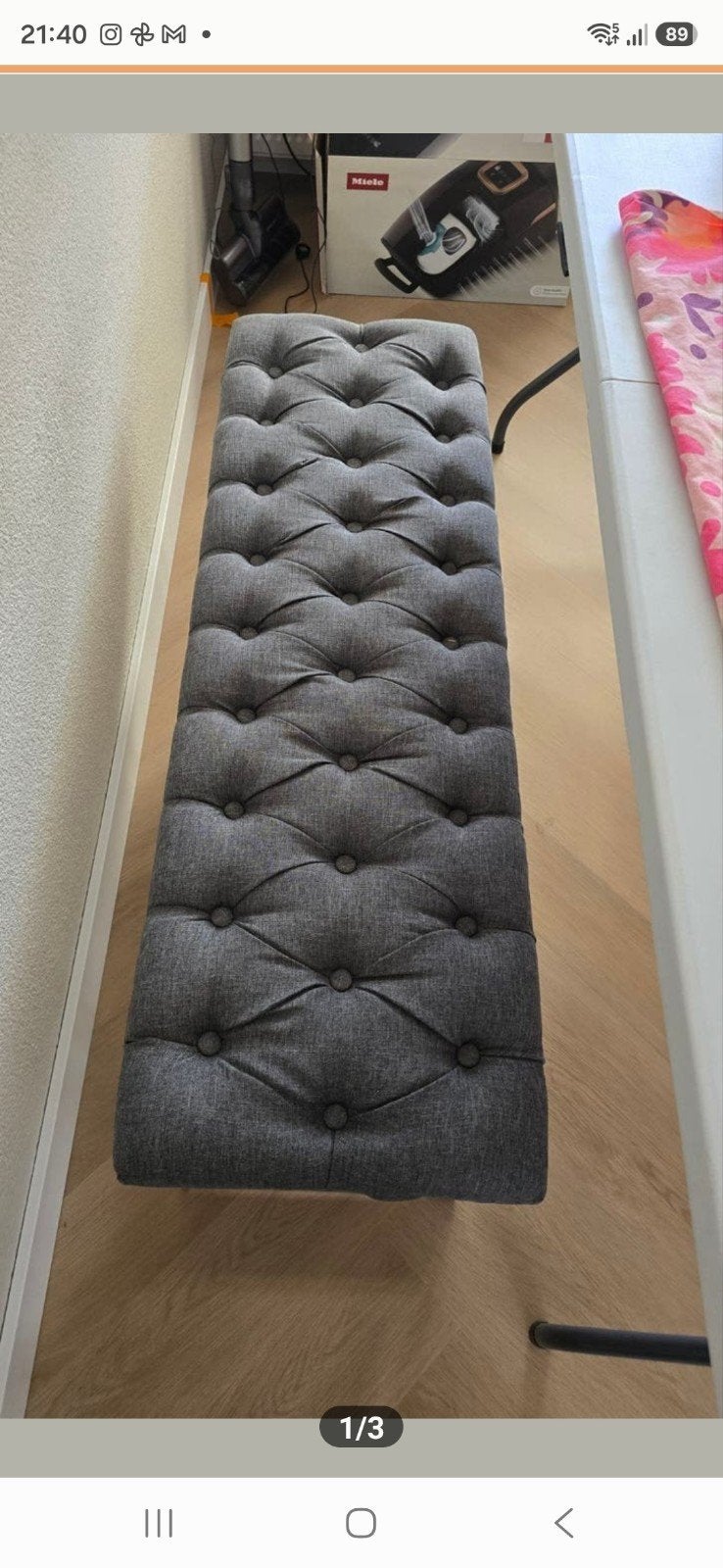 Poef, Rond, 100 tot 125 cm, Ophalen of Verzenden, Zo goed als nieuw