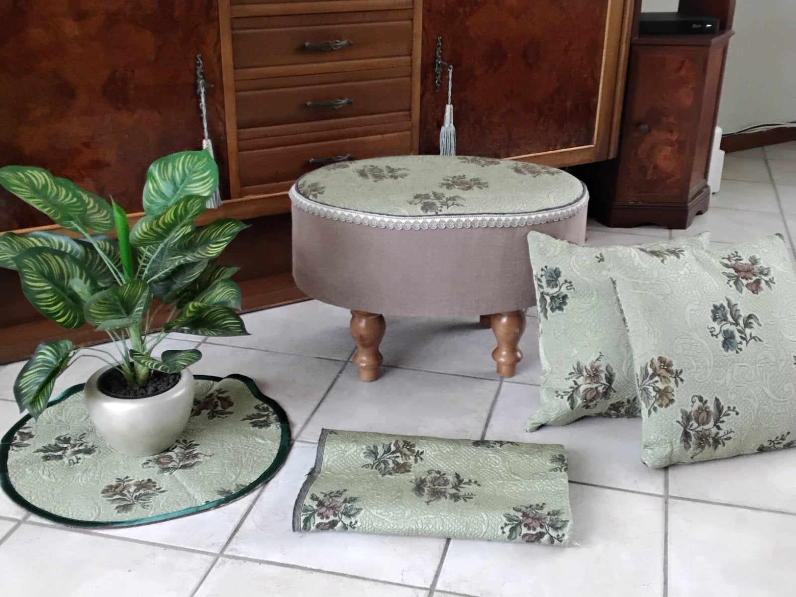 prachtig vintage bankje met vintage Gobelin stof, Ophalen of Verzenden, Tapijt
