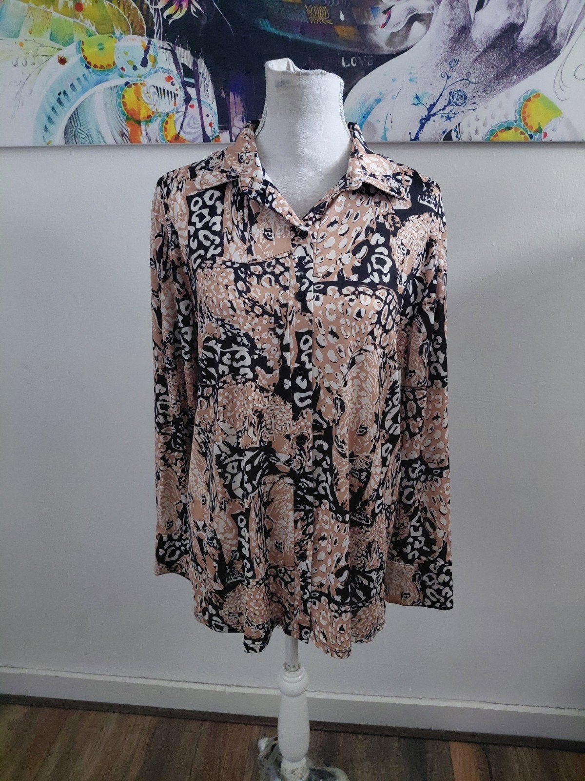 Prachtige Iz Naiz blouse met print, maat XL, Meerkleurig, Maat 46/48 (XL) of groter, Iz Naiz, Ophalen of Verzenden