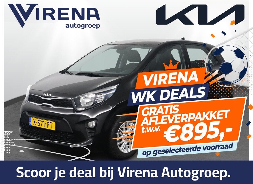 Kia Picanto 1.0 DPi DynamicLine AUTOMAAT - Navigatie - Camer, Auto's, Kia, 877 kg, Stof, Gebruikt, 4 stoelen