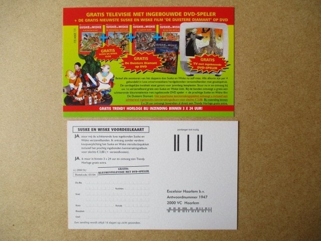 adv10380 suske en wiske voordeelkaart, Ophalen, Suske en Wiske, Gebruikt, Overige typen