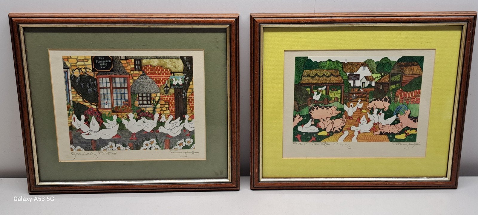 2x Offset Litho Penny Cox - Boerderijtaferelen, Antiek en Kunst, Ophalen of Verzenden, Dieren en Natuur, Offsetdruk