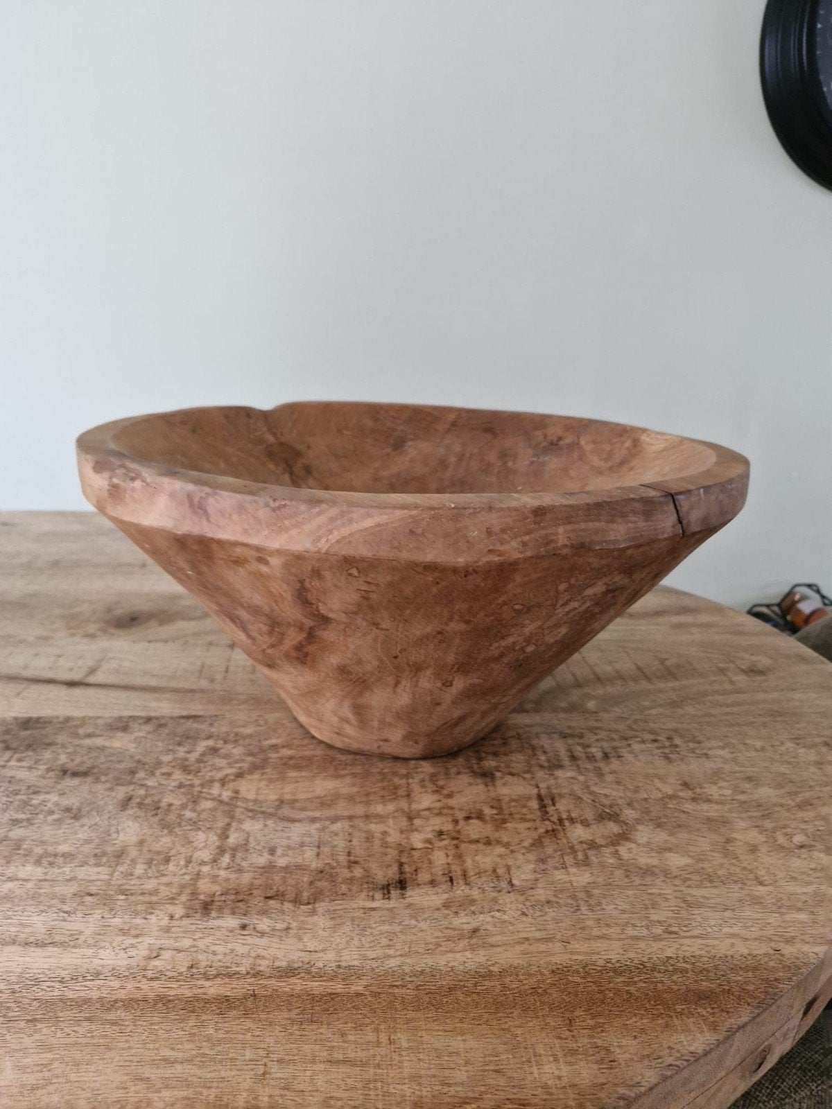 houten fruitschaal, Ophalen, Schaal, Rond, Zo goed als nieuw