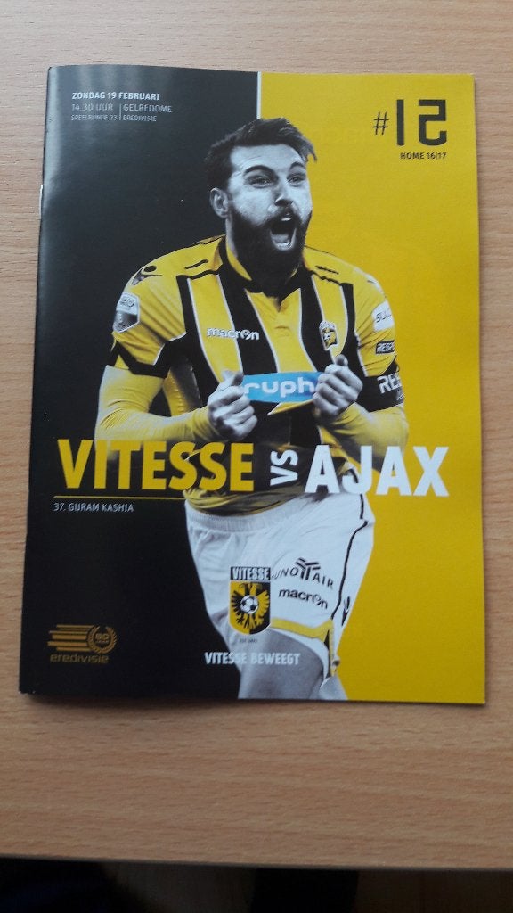 Programmaboekje Vitesse - Ajax 19/02/2017, Verzamelen, Ophalen of Verzenden, Gebruikt, Vitesse, Boek of Tijdschrift