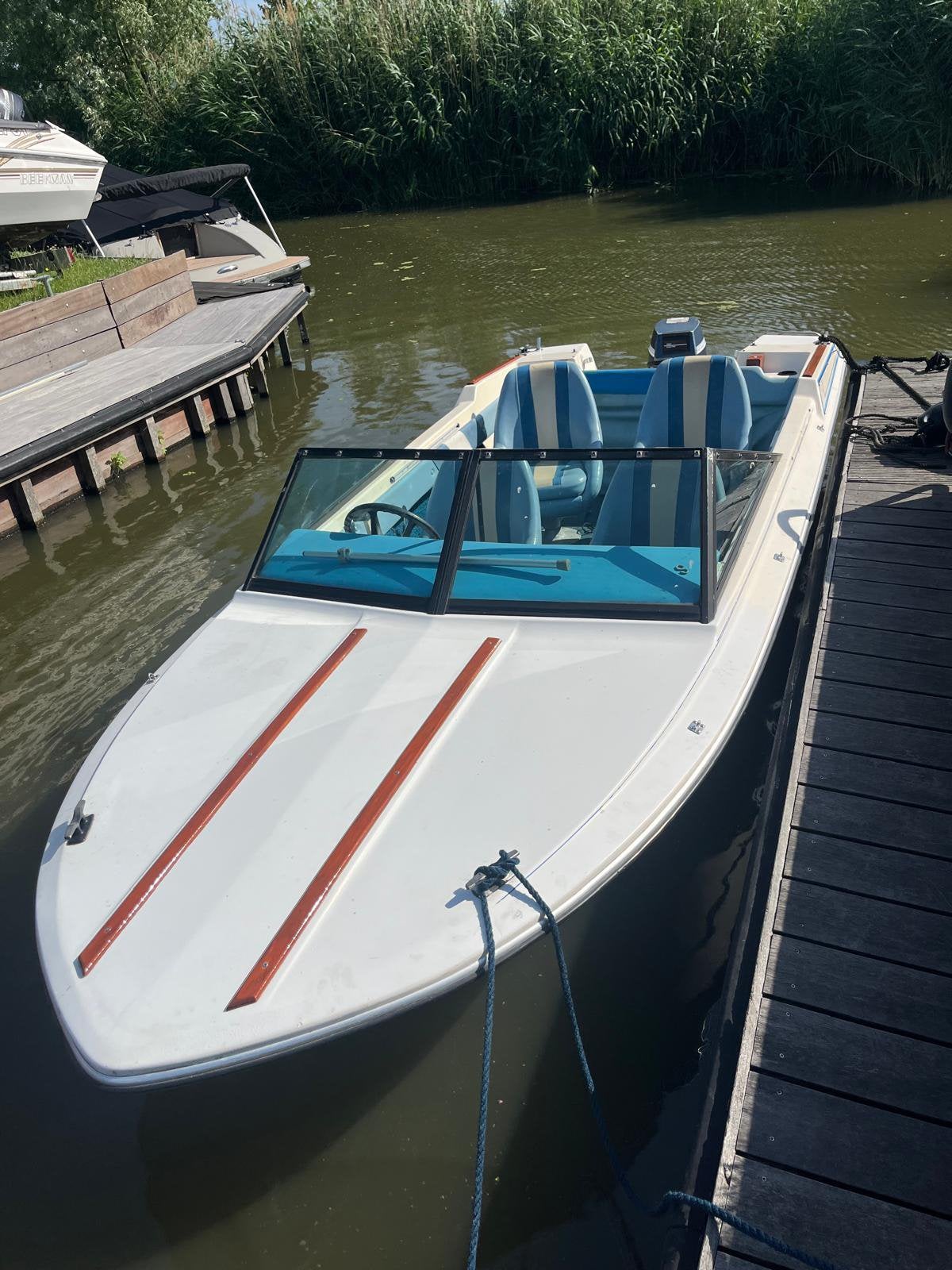 Beekman Ultra 430 met 9.9 pk yamaha, Gebruikt, Ophalen, Afdekzeil, Buitenboordmotor