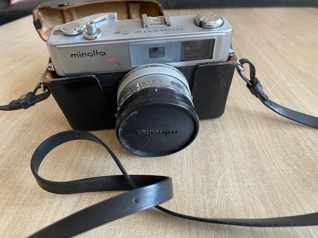 Minolta Hi-Matic 7s, klassieke analoge camera in werkende, Audio, Tv en Foto, Fotocamera's Analoog, Ophalen, Gebruikt, Spiegelreflex