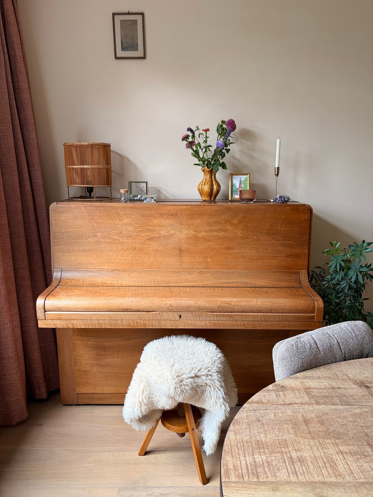 Vintage houten piano F. ADAM - Gebruikt, Muziek en Instrumenten, Piano's, Ophalen, Gebruikt, Bruin, Piano