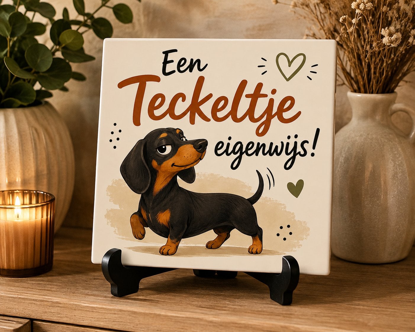 Een Teckeltje eigenwijs! - Teckel tegel, Ophalen of Verzenden, Nieuw