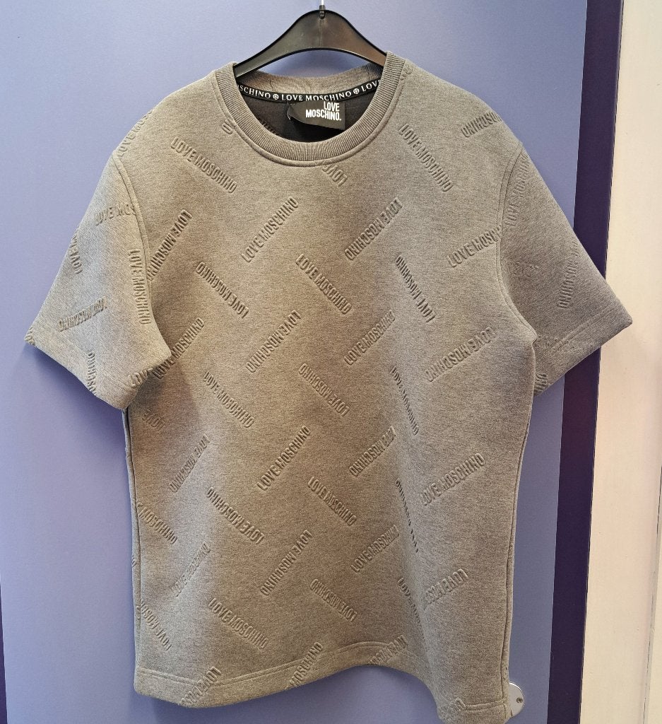 Love Moschino sweater / structured tee grijs maat L 50837, Maat 52/54 (L), Moschino, ., Ophalen of Verzenden