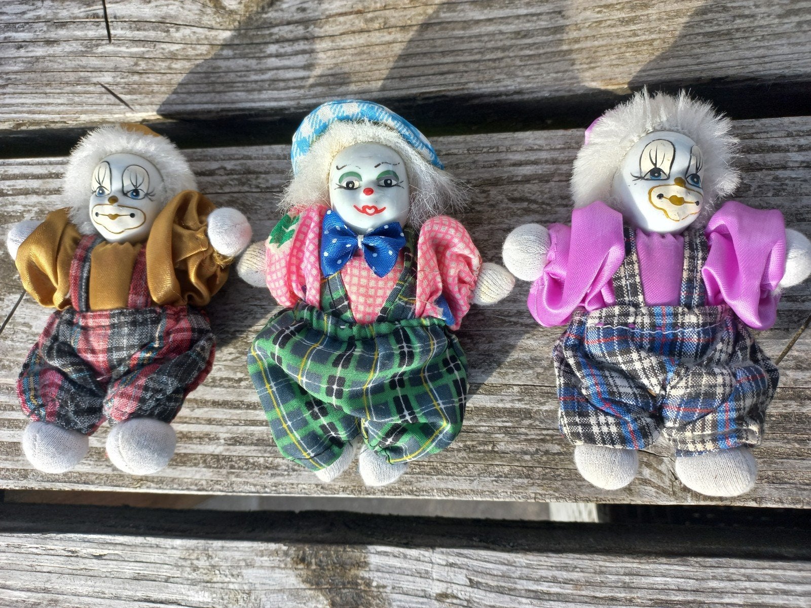 3 schattige clownspoppen met porseleinen gezicht, Verzamelen, Ophalen of Verzenden, Gebruikt, Pop