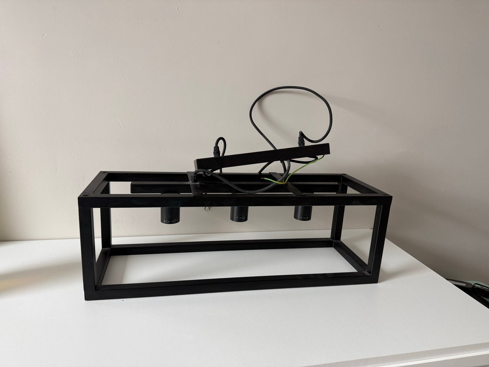 Industriële Plafondlamp Zwart Metaal - Gamma Simone, Ophalen, Gebruikt, Metaal, E27 (groot)