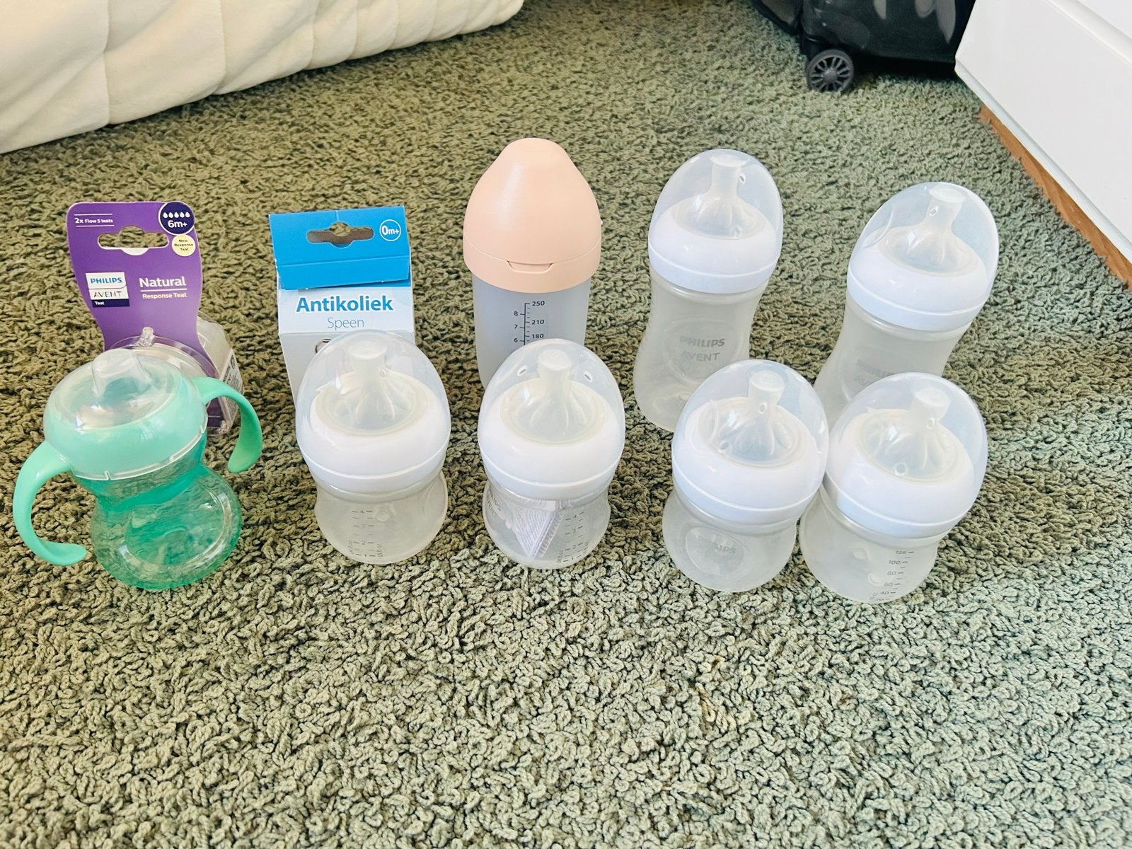 Philips Avent Babyflessen en Antikoliek Speen Set, Ophalen of Verzenden, Gebruikt