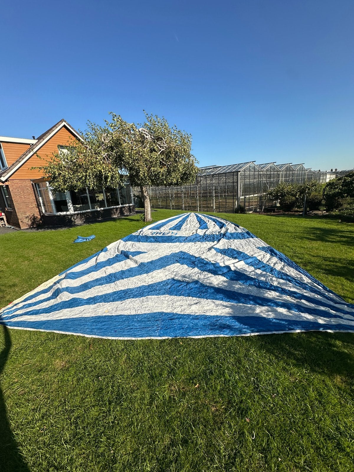 North Sails Spinnaker - Blauw/Wit, Ophalen, 6 meter of meer, Gebruikt, Spinnaker