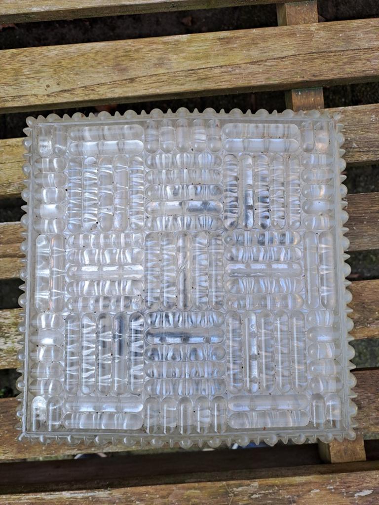 Vintage plafondlamp, Ophalen of Verzenden, Gebruikt, Glas