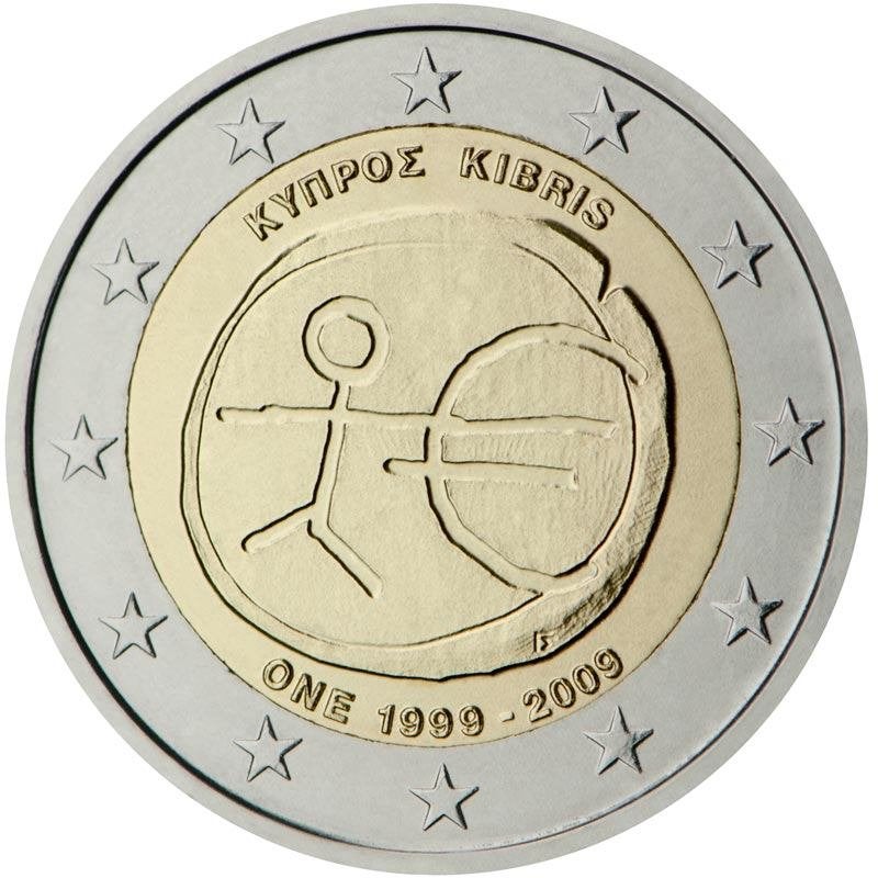 2 euro Cyprus 2009 - 10 jaar EMU (UNC), Postzegels en Munten, Munten | Europa | Euromunten, Ophalen of Verzenden, Cyprus, 2 euro