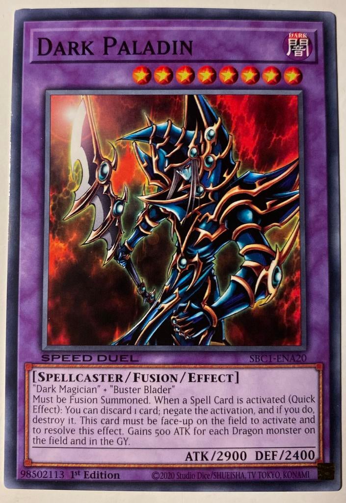 Yu-Gi-Oh! Dark Paladin SBC1 1st Edition !, Hobby en Vrije tijd, Verzamelkaartspellen | Yu-gi-Oh!, Ophalen of Verzenden, Zo goed als nieuw