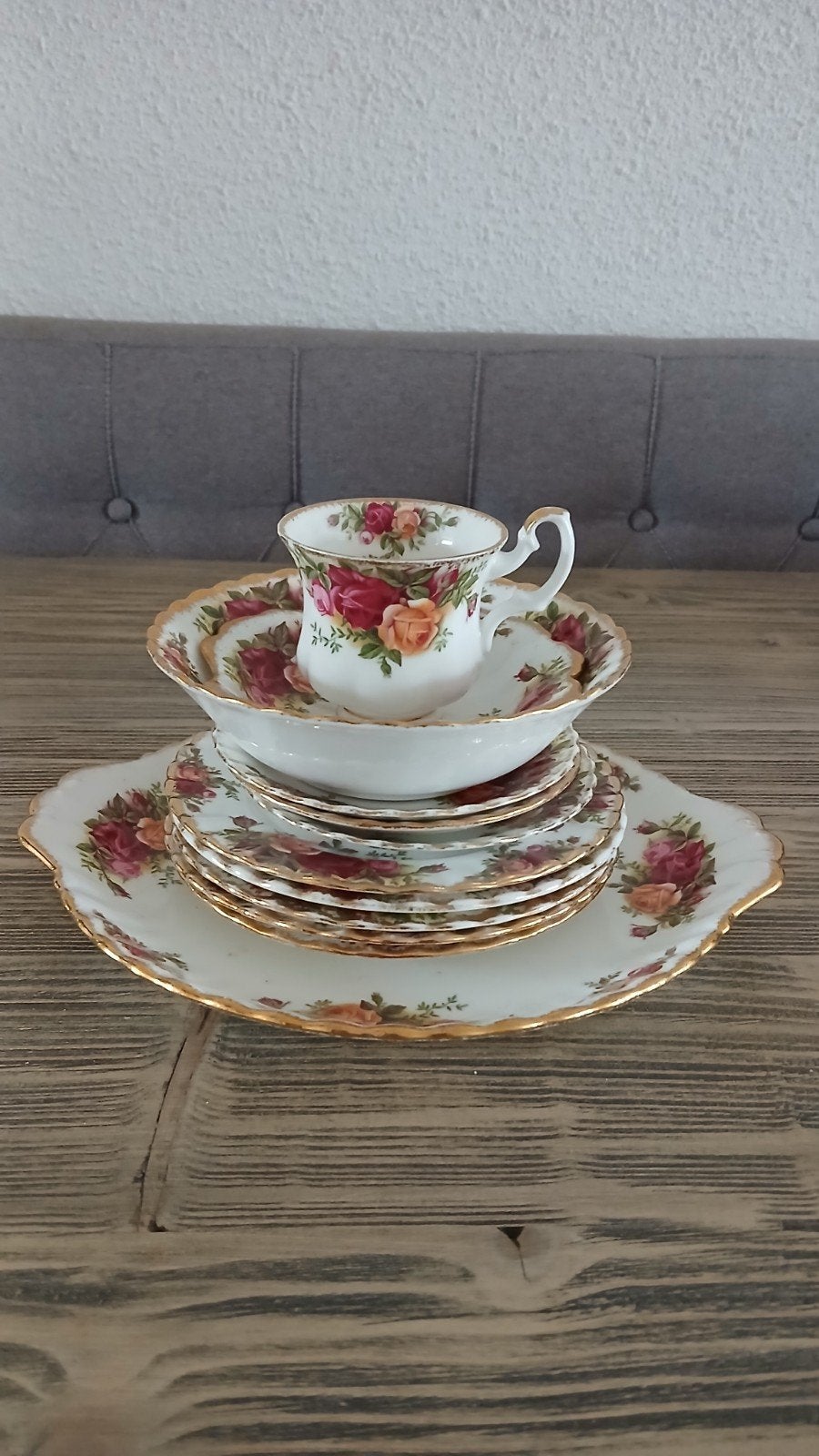 Royal Albert Old Country Roses Servies - 10 Stuks, Antiek en Kunst, Ophalen