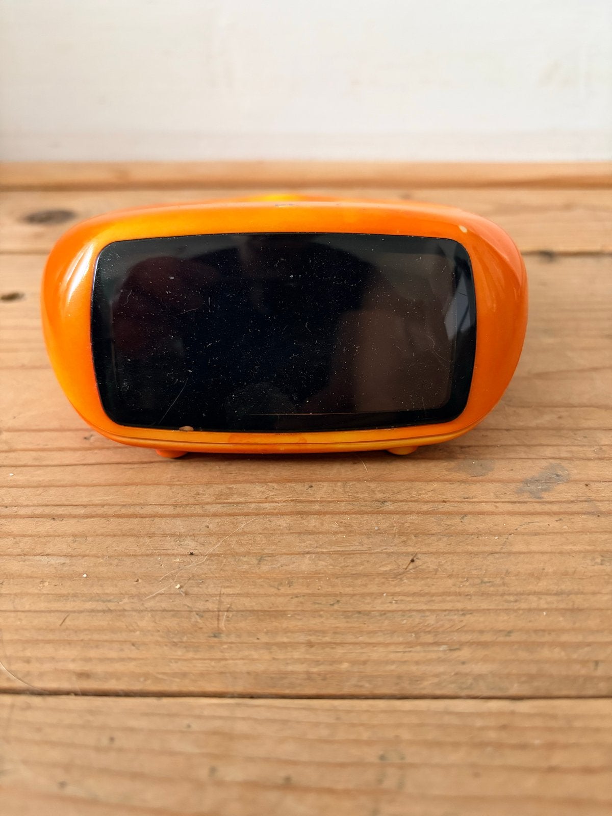 Vintage oranje digitale wekker - Made in China, Gebruikt, Vintage, Werkt op batterijen, Ophalen of Verzenden