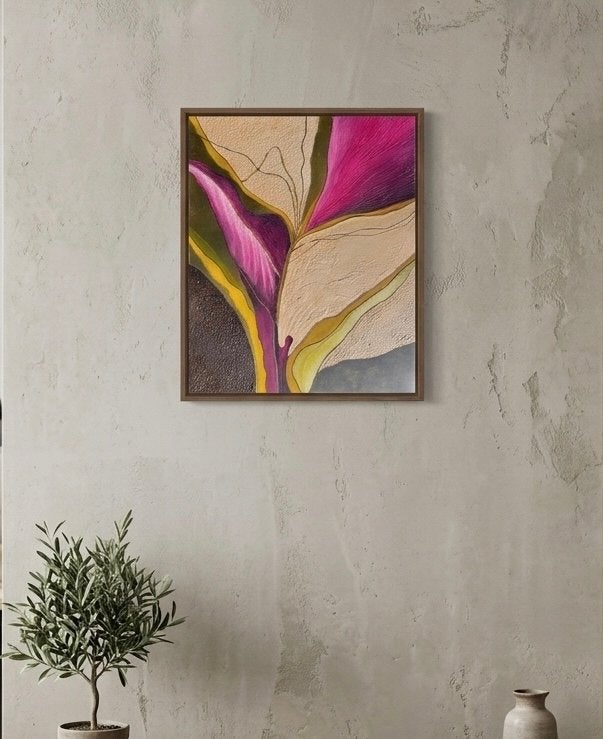 Abstract Schilderij "Berry Sunset" - Levendige Kleuren, Verzenden