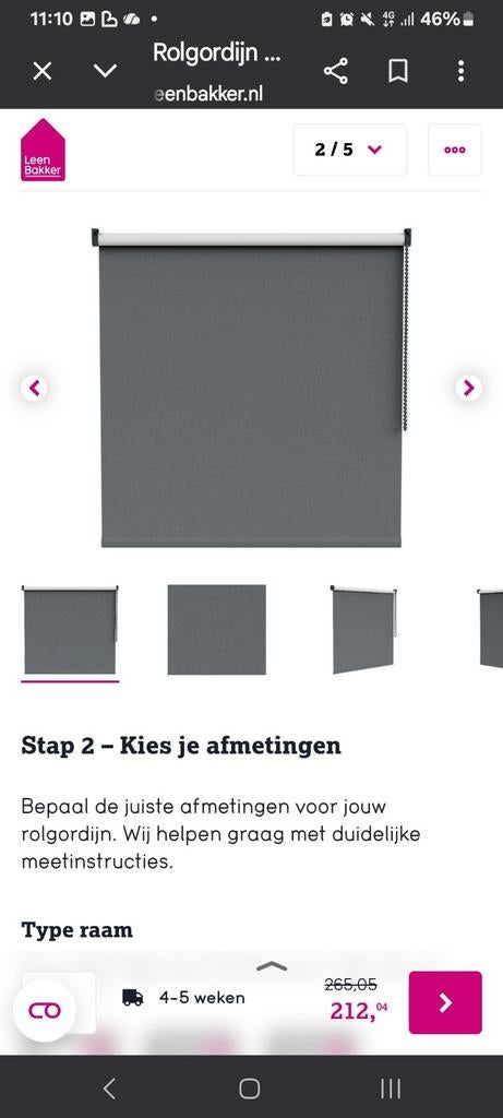Nieuw rolgordijn 180x190 cm - Grijs, 150 tot 200 cm, Nieuw, Ophalen of Verzenden, Grijs