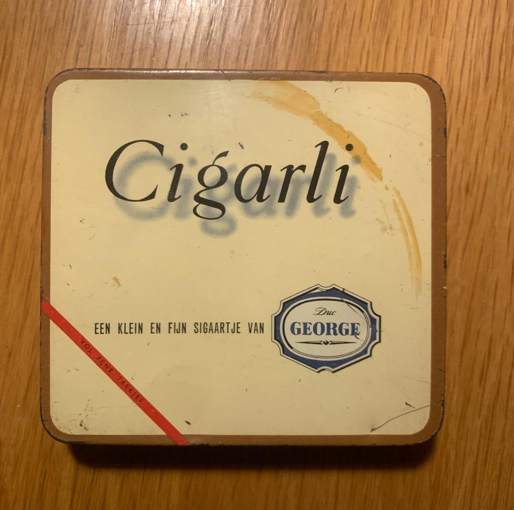 Leeg blik Duc George Cigarli sigaren, Verzamelen, Rookartikelen, Aanstekers en Luciferdoosjes, Ophalen of Verzenden, Gebruikt