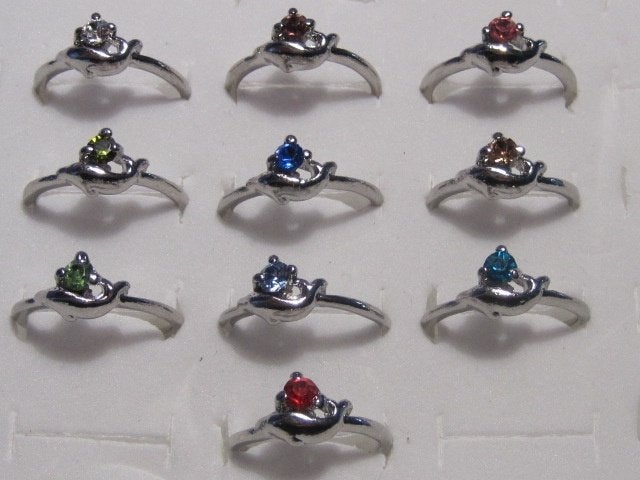 r. Verzilverde ring DOLFIJN (18-19mm) *2*, Overige materialen, Verzenden, Nieuw, 17 tot 18