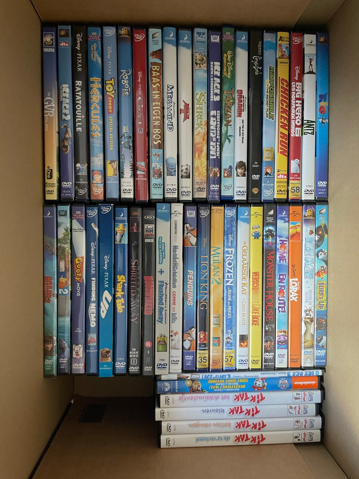 Grote collectie Disney en kinderfilms op DVD, Gebruikt, Animatie, Verzamelbox, Alle leeftijden
