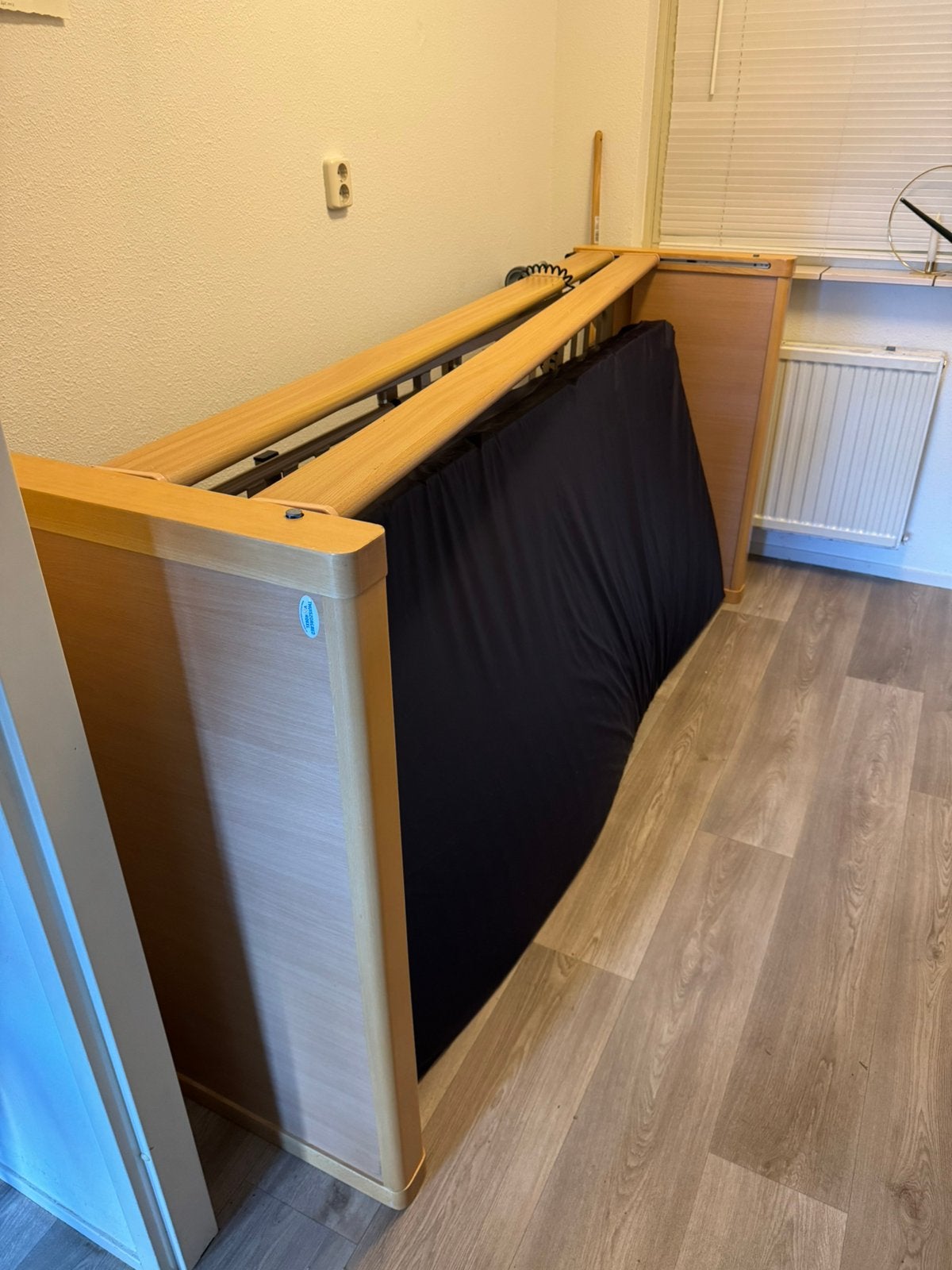 Elektrisch hoog-laag bed, 1 persoons, Ophalen, Eenpersoons, Bruin, 200 cm
