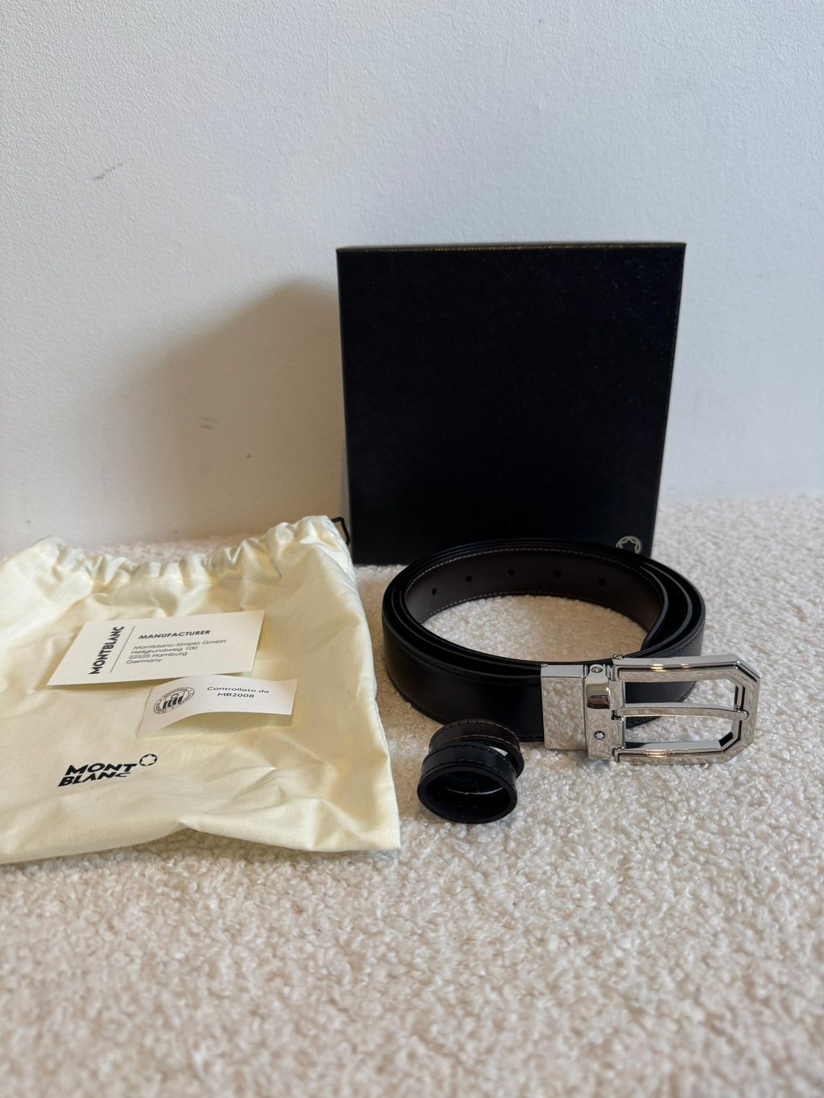 Montblanc leren reversible riem zwart/bruin 30mm - NIEUW, Ophalen of Verzenden, Nieuw, Zwart, 115 cm of meer