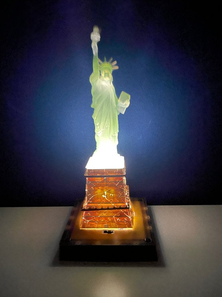 3D Vrijheidsstandbeeld puzzel met licht, Ophalen of Verzenden, Gebruikt
