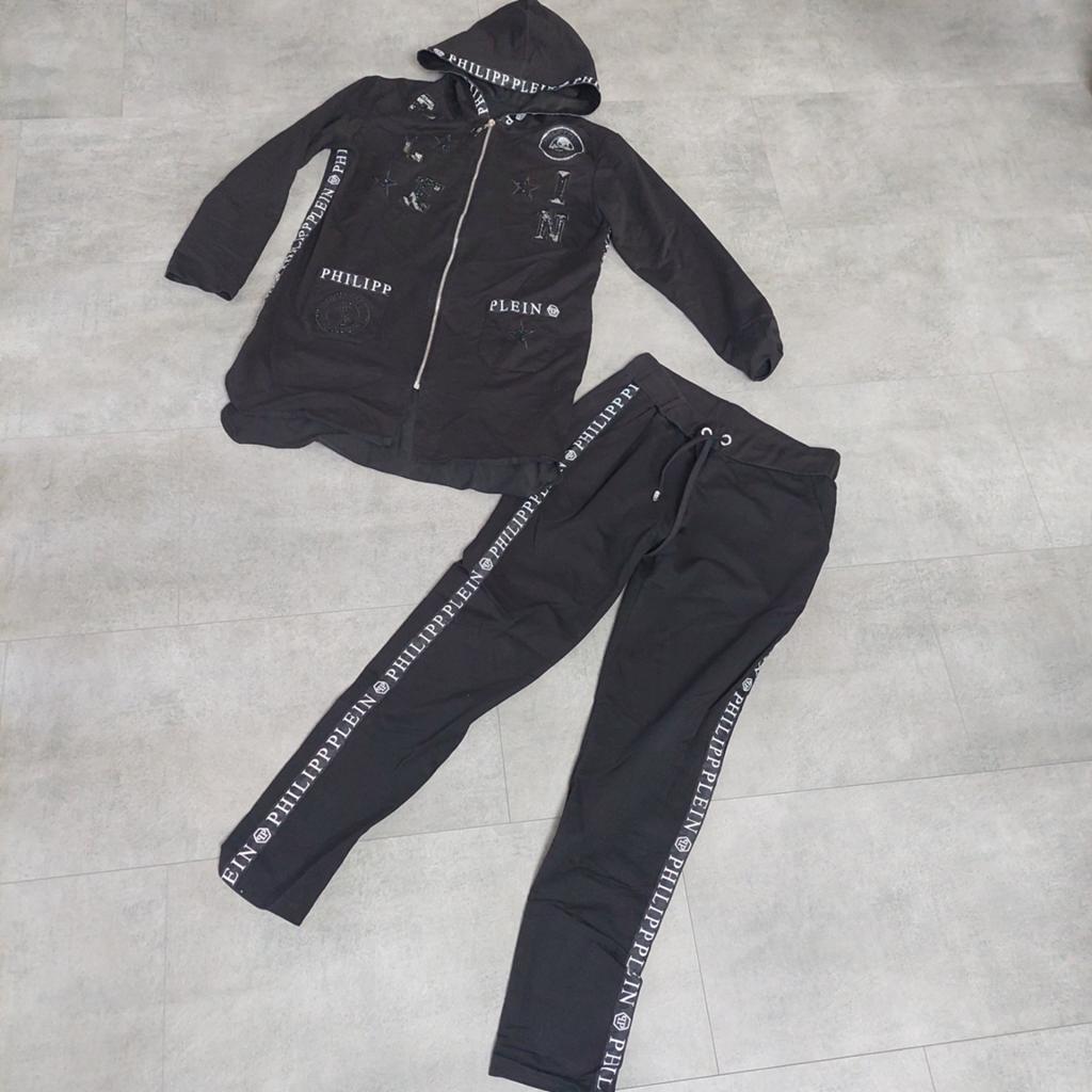 Philipp plein trainingspak xl opvallend zwart, Ophalen of Verzenden, Zo goed als nieuw, Maat 46/48 (XL) of groter, Zwart
