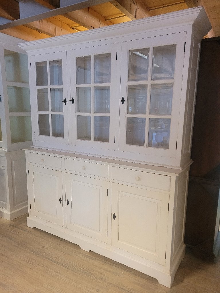 *ACTIE* Mooie Brocante Witte Buffetkast Winkelkast (2687A), Gebruikt, Landelijke Brocante Buffetkast Kleur witte Gratis Bezorging