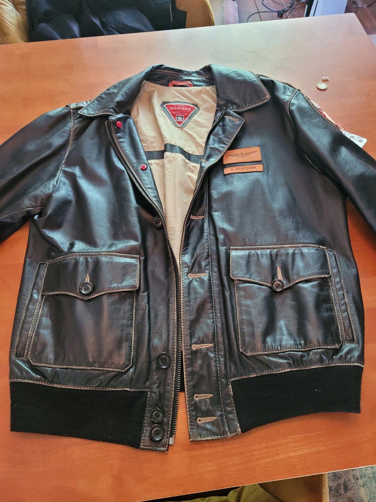 Tommy Hilfiger Leren Jas - Vintage Stijl, Kleding | Heren, Zwart, Tommy Hilfiger, Overige maten, Ophalen of Verzenden
