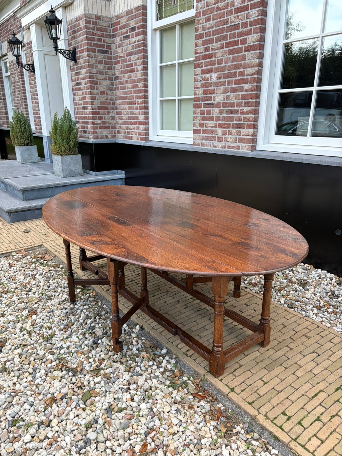 Eettafel antiek look Gate leg van RAC Antique massief eiken, Antiek en Kunst, Ophalen