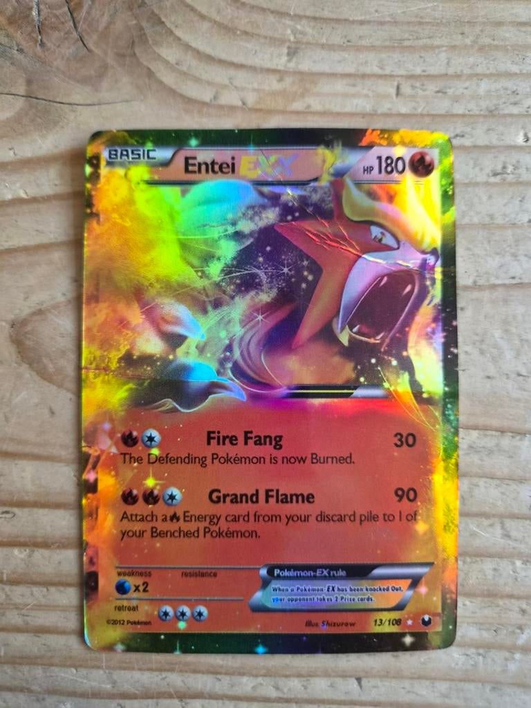 Pokémon Kaart: Entei EX (Foil, 13/108) - Zo goed als nieuw, Ophalen of Verzenden, Zo goed als nieuw, Losse kaart, Foil