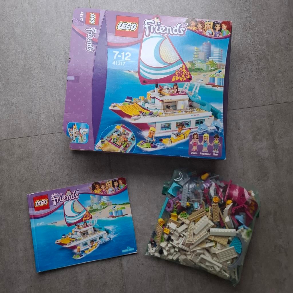 Lego Friends 41317 Catamaran met doos en instructies, Ophalen of Verzenden, Zo goed als nieuw, Complete set, Lego