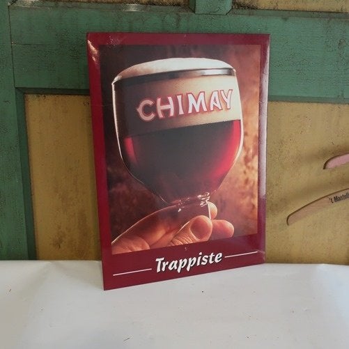 Reclame bord toonbank display Chimay Trappiste origineel, Ophalen of Verzenden, Gebruikt, Reclamebord, Plaat of Schild, Overige merken