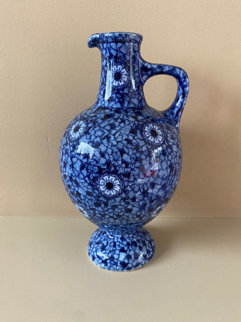 Vaasje Helderblauw Petrus Regout & Co Maastricht 21 cm, Antiek en Kunst, Antiek | Keramiek en Aardewerk, Ophalen of Verzenden