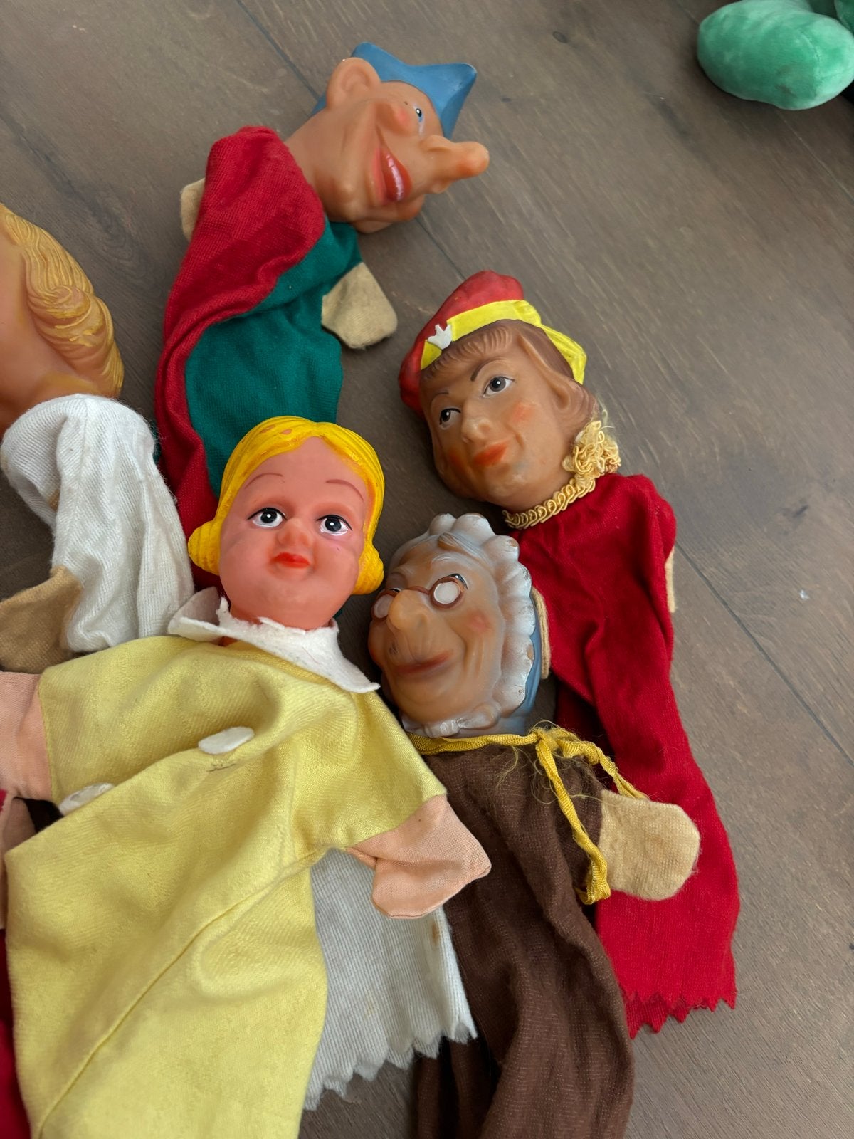 Vintage handpoppen en knuffels - Set van 10, Ophalen of Verzenden, Gebruikt, Overige typen