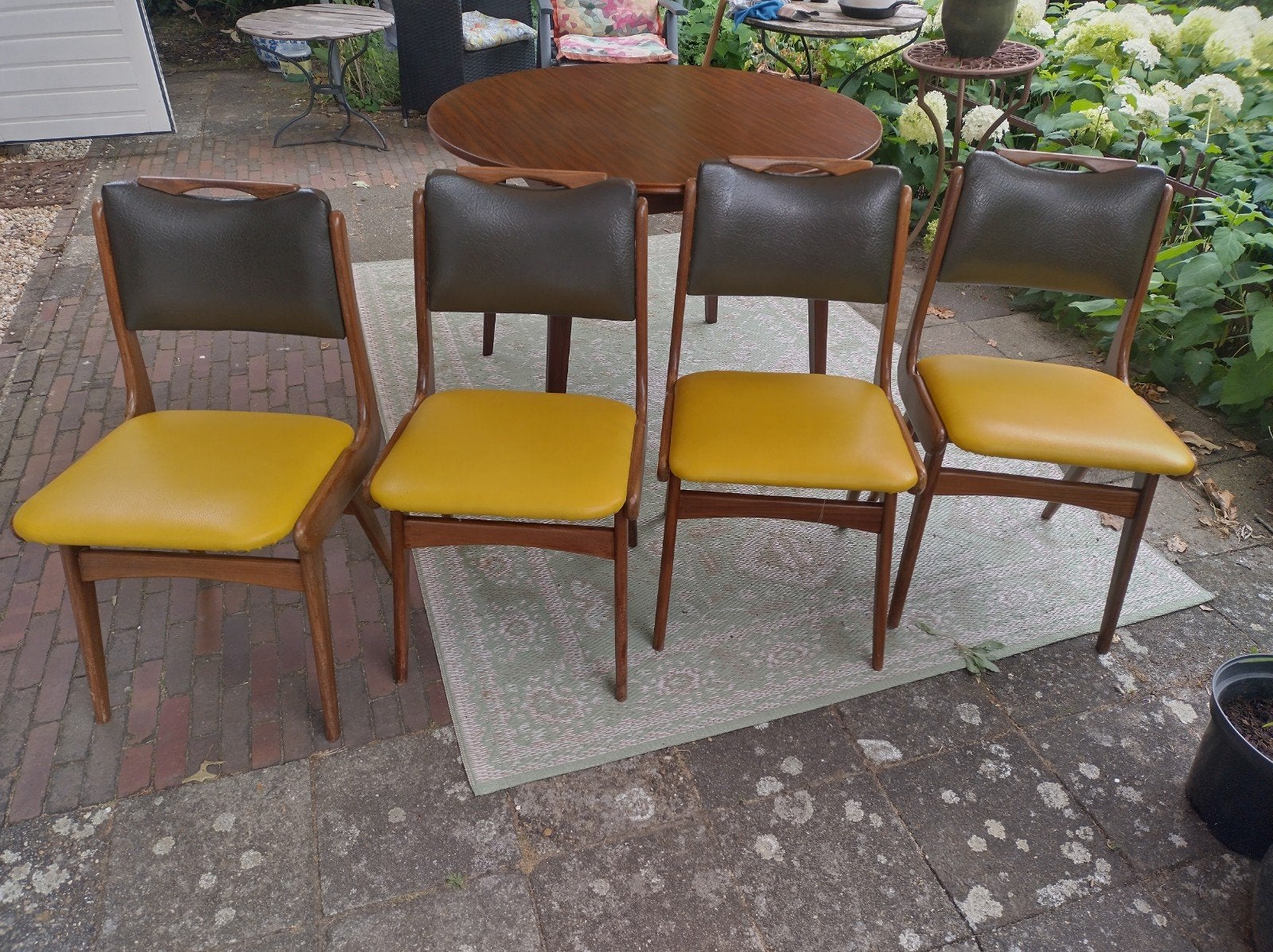 Vintage stoelen, 4x, type van Teeffelen/ Webe, Huis en Inrichting, Ophalen, Gebruikt, Vier