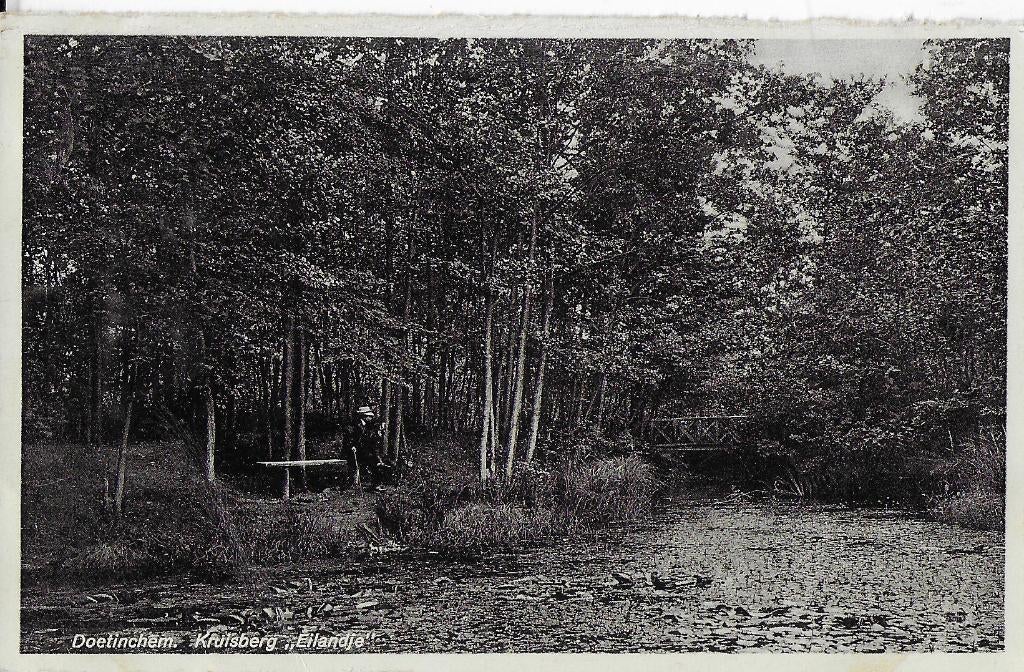 Pa112 Oude Ansichtkaart Doetinchem 1935 Kruisberg eilandje, Ophalen of Verzenden, 1960 tot 1980, Gelopen, Gelderland